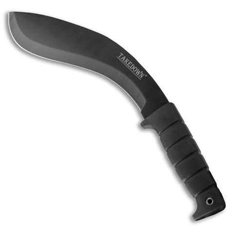 Black Tactical Kukri - Wide Jungle Knife - Recurve Blade Machetes ...