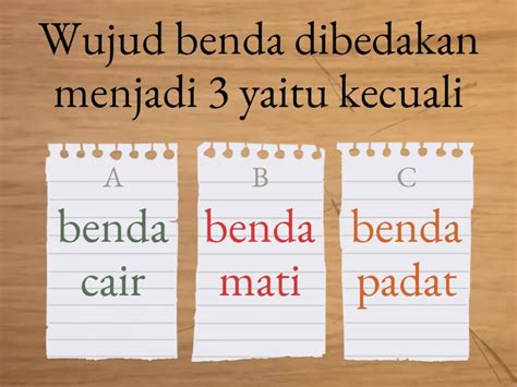 Latihan Soal Wujud Benda Kelas 2 Sd Quiz