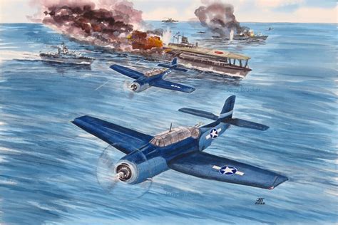 Battle Of Midway Painting