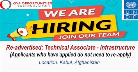 Undp Technical Intern Associate Infrastructure At Afghanistan Oya