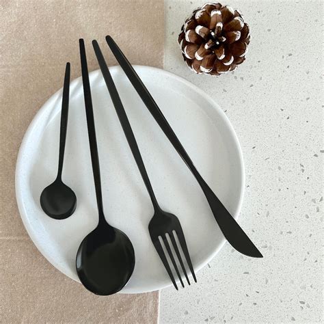 Modern Black Flatware Utensils Set – Nordic Peace