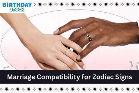 Marriage Compatibility For Zodiac Signs Birthday Stock