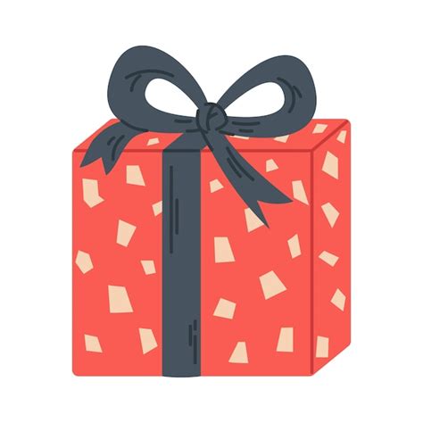 Caja De Regalo Vectorial Con Formas Abstractas Caja Cuadrada Con Cinta