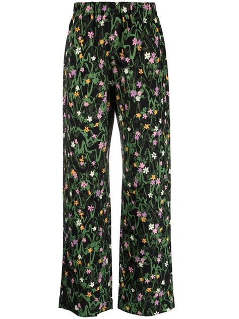 Stine Goya Floral Print Straight Leg Trousers Editorialist