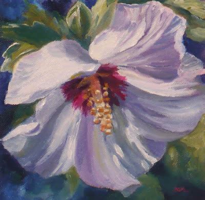 Zeh Original Art Blog Watercolor And Oil Paintings White Hibiscus