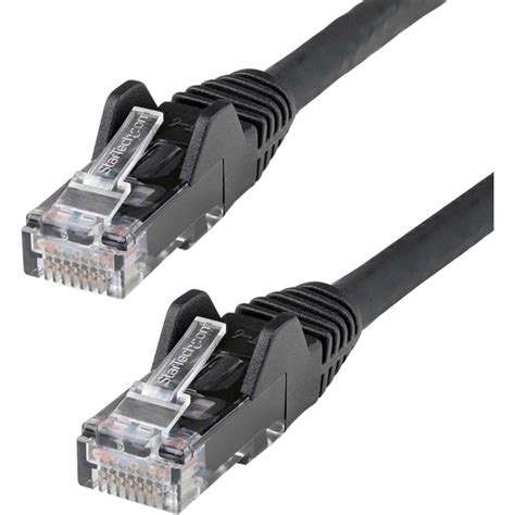 StarTech.com 2FT Cat6 Snagless Unshielded (UTP) Pure Bare Copper Patch Cable 550MHz — Black (Single) (N6PAT-C6-UTP-2FT-BK-1PK)