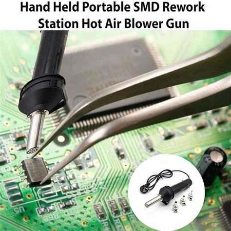 Hand Held Portable SMD Rework Station Hot Air Blower Gun With Nozzles Set For SMD BGA Rework