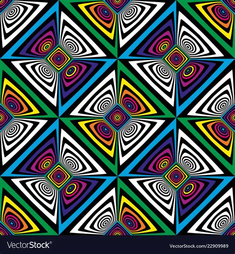 Abstract seamless op art pattern colorful Vector Image