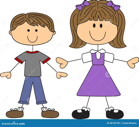 Big Sister Little Brother Stock Illustration Illustration Of Male 58756109