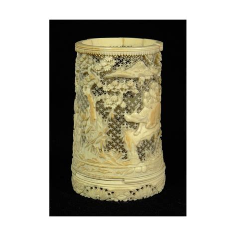 19 20th C Chinese Brush Pot Kodner Auctions