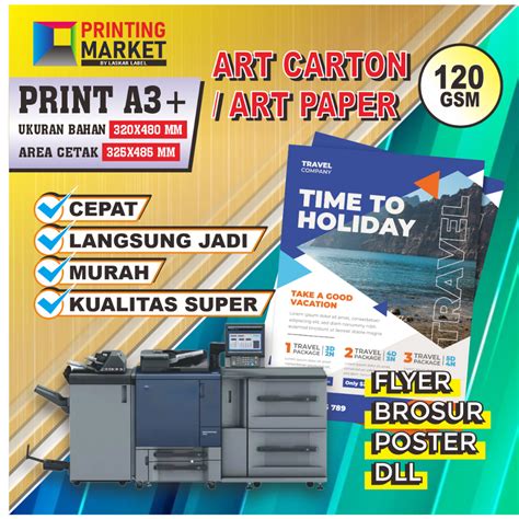 Jual Cetak A3 Murah Print A3 1 Sisi Dan 2 Sisi Kertas Art Paper