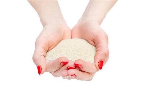 Premium Photo Woman S Hands Holding Sand Isolated On White