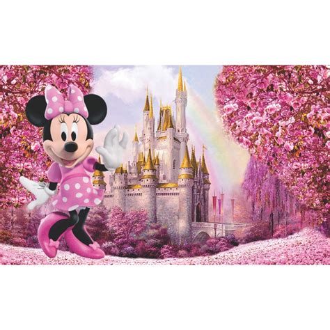 Painel Em Lona Tema Minnie Rosa Castelo Shopee Brasil