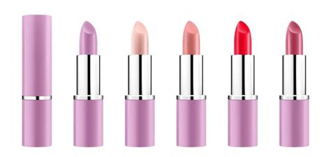 Conjunto De Batons Coloridos Maquete De Batom Nude Laranja Rosa Vermelho Embalagem D Realista