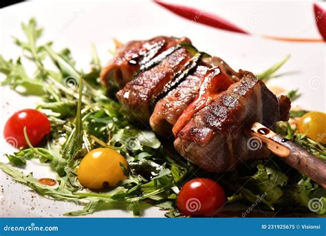 Fresh Tuna Skewers Grilled and Served Stock Image - Image of fresh ...