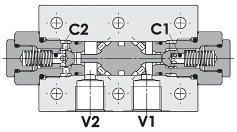 Double Pilot Operated Check Valve Gasket Mounted