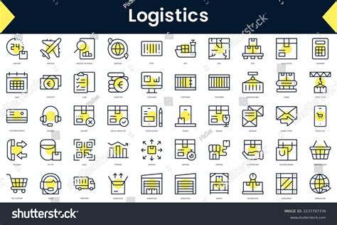 Set Thin Line Logistics Icons Line Stock Vector Royalty Free