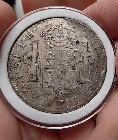 1807 Mexico 8 Reales Silver Coin Mo TH Carlos IIII Spanish Colonial XF