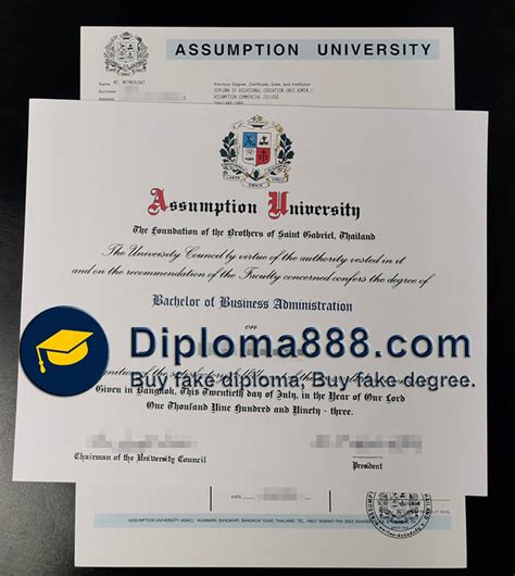 Order Assumption University diploma and transcript in Thailand.