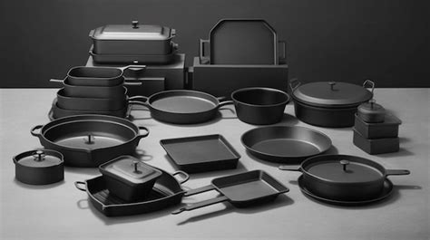 Premium AI Image | A collection of different types of cooking pots and pans.