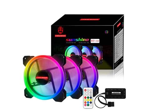 Kit Rgb Led Pwm Case Fans Mm With Remote Controller Fan Hub And