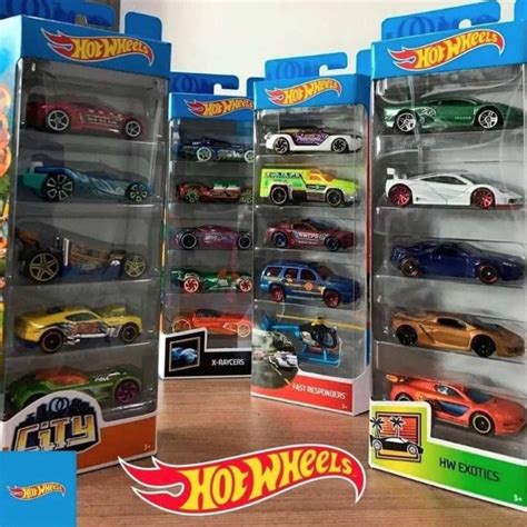 Pacote 5 Carros Sortidos Hot Wheels Mattel não é possível escolher as cores WT Promoções