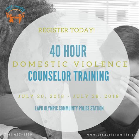 40 Hour Domestic Violence Counselor Training Tickets In Los Angeles Ca