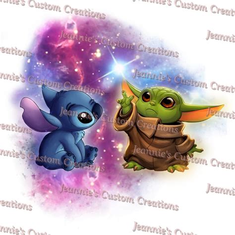 Grogu Stitch Baby Yoda PNG Impresión de sublimación Etsy México