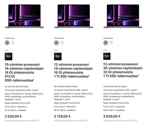 Apple julkisti ja toi tilattavaksi päivitetyt 14 ja 16 tuuman MacBook