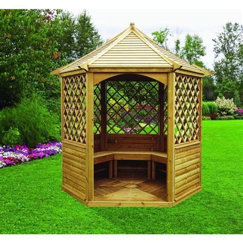 Kiosque Pavillon Hexagonal M Toiture En Bois Achat Vente