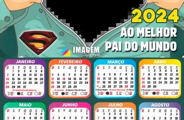 Moldura Calendário 2024 Feliz nosso Dia Meu Amor PNG Imagem Legal