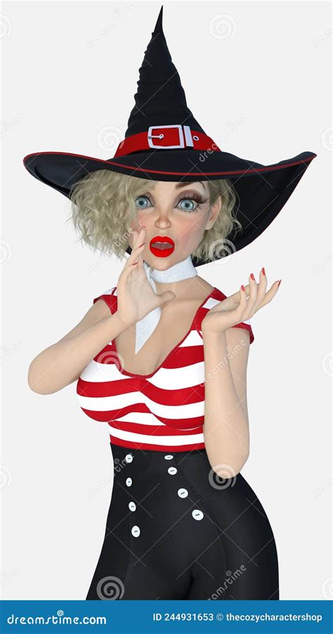 Fermeture D une Jeune Belle Sorcière Blonde Murmurant Ses Secrets Sur Fond Blanc Isolé