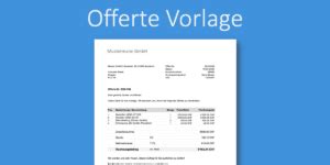 Offerten Vorlage Gratis Word Excel Vorlagen Vorla Ch