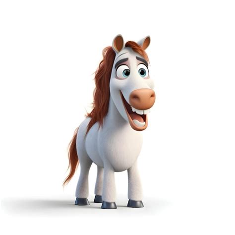 Premium AI Image | Cartoon character of a horse with red hair on a white background