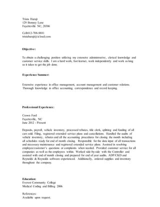 Trista Resume Pdf