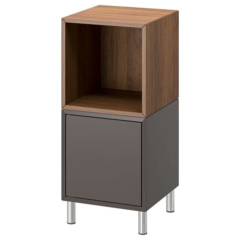 Eket Cabinet Combination With Legs Dark Greywalnut Effect 19490334