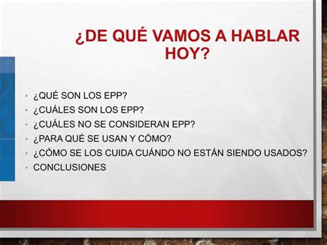 Uso Y Mantenimiento De Epp Ppt