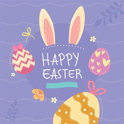 Happy Easter Lettering Message 11457068 Vector Art At Vecteezy