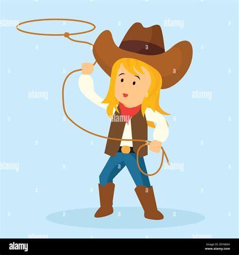 Clipart Cowgirl With Lasso Clip