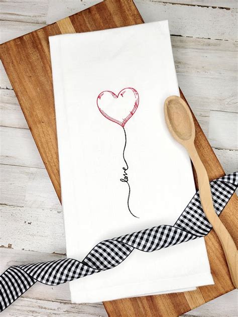 Love Towel Valentines Towels Valentines Towel Kitchen Valentines Day Kitchen Decor