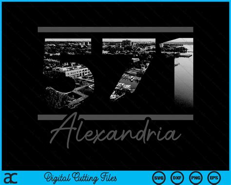 Alexandria 571 Area Code Skyline Virginia Vintage SVG Cutting Files