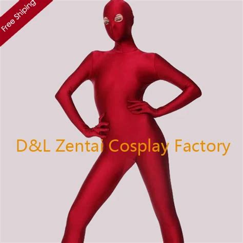 Free Shipping Dhl Fashion Red Full Body Lycra Spandex Leotard Sexy