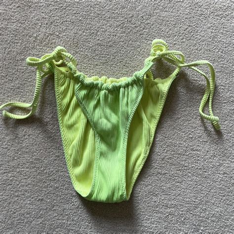 Neon Green Yellow Bikini Bottoms Size S In Amazing Depop
