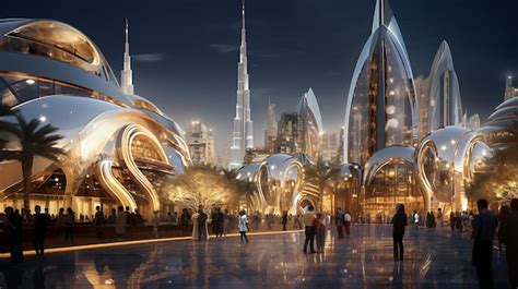 Premium Photo | Futuristic dubai city background architecture