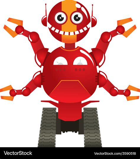 Red Robot Royalty Free Vector Image Vectorstock