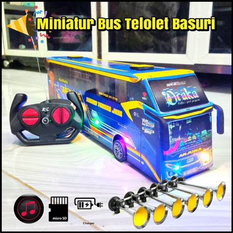 Jual Bus Telolet Basuri Full Lampu Remot Control Custom Nama Foto