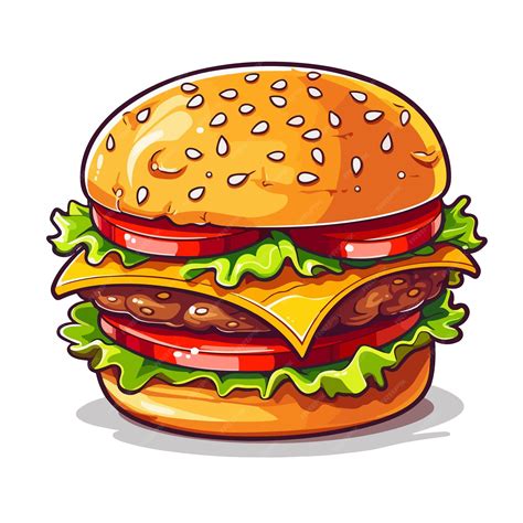 Premium Vector Hand Drawn Cartoon Hamburger Illustration