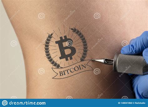 Tattooing Cryptocurrency Concept On Naked Back Stock Photo Image Of