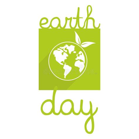 Earth Day Vector Icon With Green Planet Stock Vector Illustration Of