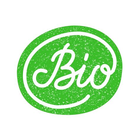 Premium Vector Green Sticker With Bio Hand Drawn Lettering